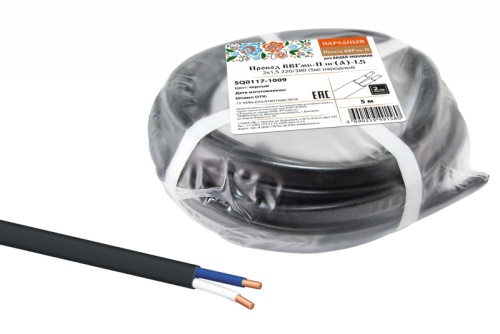Провод ВВГмб-П нг(А)-LS 2х2.5 220/380 (бухта 90м) Народный ТРТС | код SQ0117-1618 | РЭМЗ ТМ