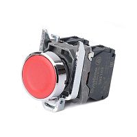 Кнопка SB4 в сборе модульная 22мм красная с возвратом металл 1НО+1НЗ | код SB4BA45 | Systeme Electric
