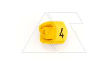 Маркер кольцевой RMS-03 59744-4, D кабеля 4-10mm, 4-16mm2, символ 4, PVC, желтый (упак. 500шт.) | код 4386220 | Cembre