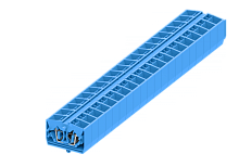 254344 Клемма TB 2-2 проходная фронт. подключение с защелк.ножками, сеч. 2.5мм2, син., шт | код 254344 | SUPU