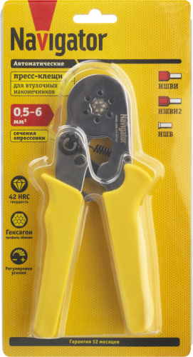 Пресс-клещи 80 366 NHT-Pkv01-D-6 для втулочных 6кв.мм Navigator 80366 фото 3