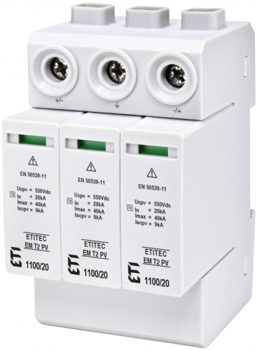 Ограничитель перенапряжения ETITEC EM T2 PV 1100/20 Y (для PV систем) | код 002440623 | ETI