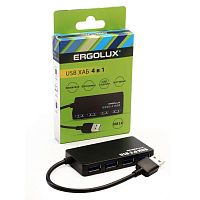 Разветвитель USB ELX-SLP01-C02 4USB 2А коробка черн. ERGOLUX | код 15109 | Ergolux