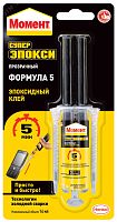 Момент Супер Эпокси Формула 5, прозр, 14мл шприц | код Б0022995 | Henkel