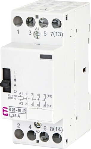 Контактор R 25-40-R 230V AC 25A (AC1) с ручн.управлением | код 002464052 | ETI