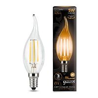 Лампа светодиодная филаментная Black Filament 5Вт свеча на ветру 2700К E14 | Код. 104801105 | Gauss