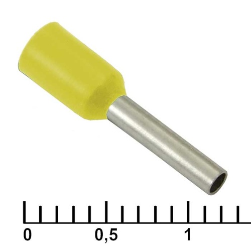 Наконечник на кабель RUICHI DN01008, жёлтая, 1.4x8 мм, 1.0 мм2 | код 58675 | Ruichi
