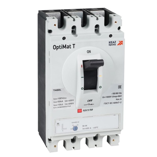 Выключатель автоматический для защиты двигателя OptiMat T630V TM-M 630A 3P | код 356663 | КЭАЗ