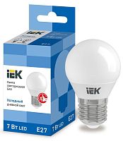 Лампа светодиодная ECO G45 шар 7Вт 230В 6500К E27 | код. LLE-G45-7-230-65-E27 | IEK