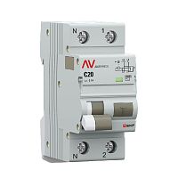 Дифференциальный автомат DVA-10 1P+N 20А (C) 100мА (AC) 10кА EKF AVERES | код rcbo10-1pn-20C-100-ac-av | EKF