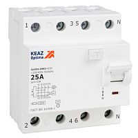 ВДТ без защиты от сверхтоков OptiDin DM63-4463-AC-4,5-УХЛ4 (4P, 63, 300mA) | код 343905 | КЭАЗ