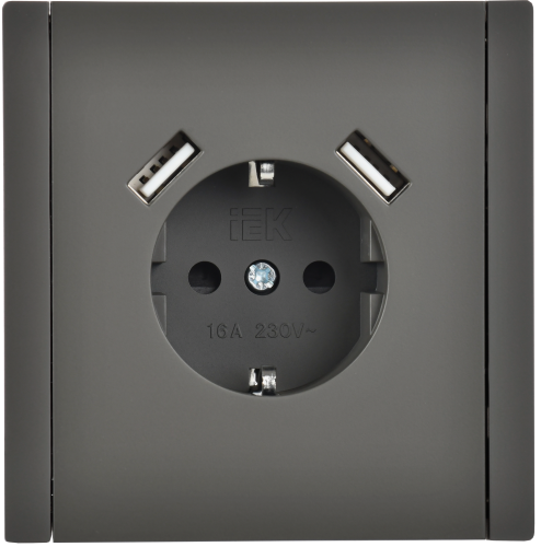 FORTE&PIANO Роз. з/к/ш в/к 16А USB A+A 3,1А FP345 сер. IEK | код FP-R14-16-U21-D31-K03 | IEK фото 2