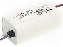 Источник питания AC-DC, 12Вт, вход 90…264В AC, выход 15В/0.8А, изоляция 3750В AC, в кожухе 77х40х29мм, -30…+70С | код APV-12-15 | MeanWell