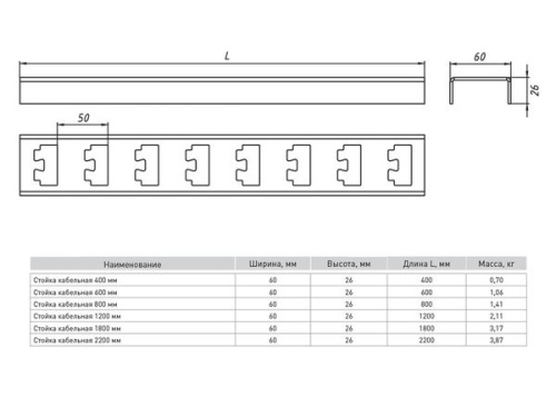 Стойка кабельная 1800 мм К1154 (2 мм) | код sk1800 | EKF фото 3