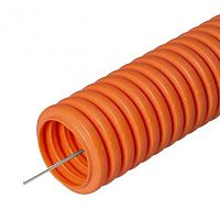 Труба гофрированная ПНД тяжелая d32мм с протяжкой оранж. (уп.50м) Урал Пак ГФ-1110232-050