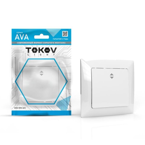 Переключатель проходной 1-кл. СП AVA 10А IP20 в сборе бел. TOKOV LIGHTTKL-AV-P1F-C01 Переключатель проходной 1-кл. СП AVA 10А IP20 в сборе бел. TOKOV LIGHTTKL-AV-P1F-C01