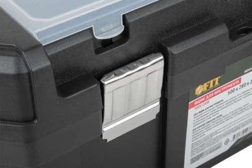 Ящик для инструмента пластиковый 20дюйм 500х280х225мм металл. замки. алюм. ручка FIT 65589 фото 8