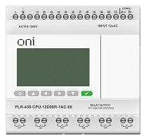 Модуль ЦПУ 12 DI 6 RO 220В AC с экраном | код PLR-430-CPU-12D06R-1AC-00 | ONI