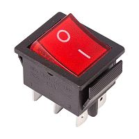 Выключатель клавишный 250В 15А (6с) ON-ON красн. с подсветкой (RWB-506 SC-767) (инд. упак.) | код 36-2350-1 | Rexant