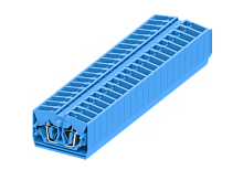 254324 Клемма TB 1-1 проходная промежут. фронт. подключение, сеч. 2.5мм2, син., шт | код 254324 | SUPU