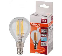 Лампа светодиодная LED 4Вт Е27 STAR ClassicP (замена 40Вт),теплый, прозр, филаментная | код 4052899971639 | LEDVANCE