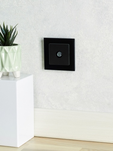 BRITE Розетка TV оконечная РТВ11-0-БрЧ черный | код BR-A10-O-K02 | IEK фото 3