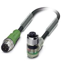 Кабель для датчика / исполнительного элемента SAC-4P-M12MS/0,6-PUR/M12FR-3L | код 1668522 | PHOENIX CONTACT