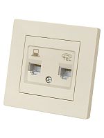 Розетка телефонная RJ11 + компьютерная RJ45 сл. кость Сенеж TDM | код SQ1816-0148 | TDM