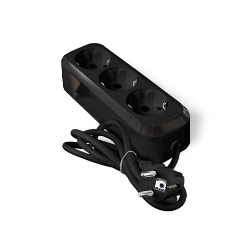 Удлинитель 3х3м с заземл. 16А IP20 Е-303 ПВС 3х1 АБС-пластик черн. UNIVersal 2181 Удлинитель 3х3м с заземл. 16А IP20 Е-303 ПВС 3х1 АБС-пластик черн. UNIVersal 2181