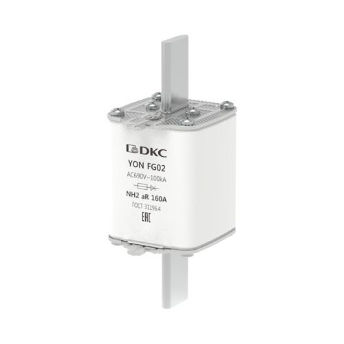 Предохранитель YON ножевого типа FG2 160А 690V характеристика aR | код 1FG02-0160-690V-AR | DKC