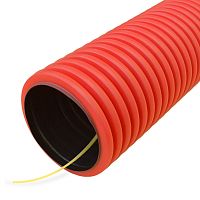 Труба гофрированная двустенная ПНД гибкая тип 750 (SN24) с/з красная d75 мм (100м/300м уп/пал) Промрукав | код PR15.0242 | ПРОМРУКАВ