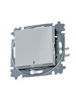 Выключатель одноклавишный с подсветкой ABB Levit серый / белый 3559H-A01446 16W | код 2CHH590146A6016 | ABB
