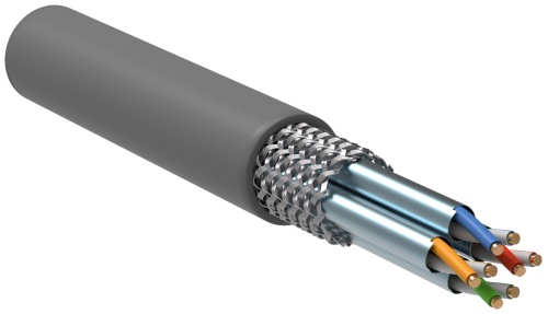 ITK Витая пара S/FTP кат.7 4х2х23AWG solid LSZH нг(А)-HF серый (305м) | код LC1-C704-621 | IEK