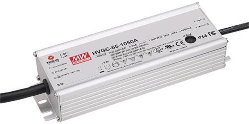 Источник питания AC-DC, 65Вт, ККМ, стабилизатор тока, IP67, вход 180…528В AC, 47…63Гц/254…747В DC, выход 700мА/9…93В, изоляция 3750В AC, в кожухе 189х61.5х37, -40…+70С, потенциометр, димминг 3 в 1 | код HVGC-65-700AB | MeanWell