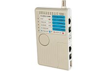 Тестер кабеля универс. RJ-45+RJ-11+RJ-12+USB+BNC (HT-2468B) | Код. 12-1003 | Rexant