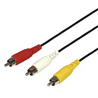 Шнур REXANT 3 RCA - 3 RCA, 3 м, черный (10 шт./уп.) | код 17-0204 | REXANT