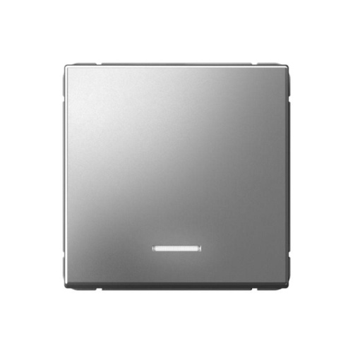 Выключатель 1-кл. ArtGallery (сх. 1а) 10AX с подсветкой механизм сталь | код GAL000913 | Systeme Electric