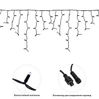 Гирлянда светодиодная "Айсикл" (бахрома) 4х0.6м 128LED желт. 10Вт 230В IP67 провод каучук черн. (нужен шнур питания 315-000) Neon-Night 255-221