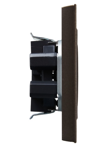 Розетка 2-м СП BRITE РС12-2-БрТБ 10А в сборе без заземл. без защ. шторок бр. | код BR-R20-10-K45-F | IEK фото 2