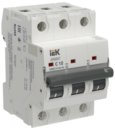 ARMAT Авт. выкл. без тепл. расц. M10N-MA 3P C 10А IEK | код AR-M10N-MA-3-C010 | IEK
