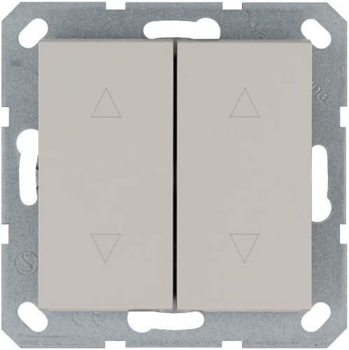 Выключатель двухклавишный для штор 10A 250V~ с накладкой, цвет Тауп | код G3028T | Jasmart