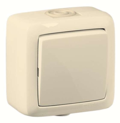 Переключатель одноклавишный наружный слоновая кость 16А | код ВА16-261-01 | HEGEL