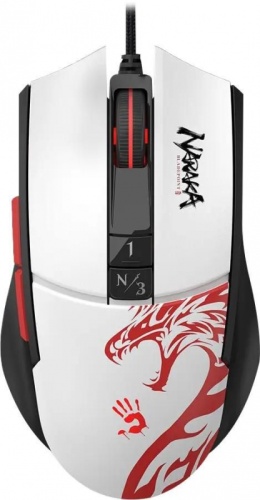 Мышь A4Tech Bloody L65 Max белый/рисунок оптическая (12000dpi) USB (6but) | код 1874606 | A4TECH