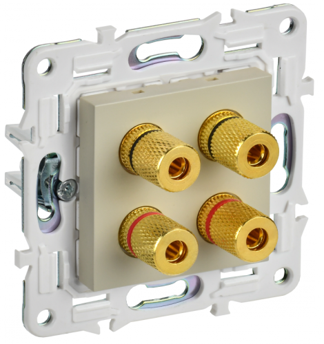 SKANDY Аудиорозетка 4-мест. SK-A01B беж. IEK | код SK-S40-K10 | IEK
