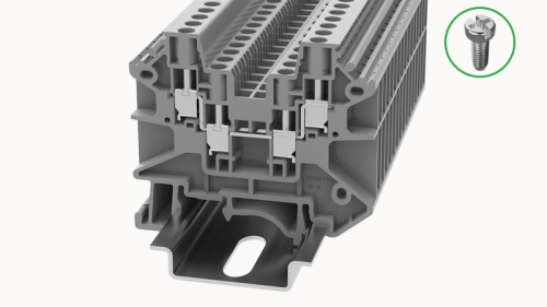DC2.5-QU-01P-11-00Z(H), Клемма винтовая DC, 2.5 мм.кв., 4C, серый, шт | код 11020000214 | DEGSON