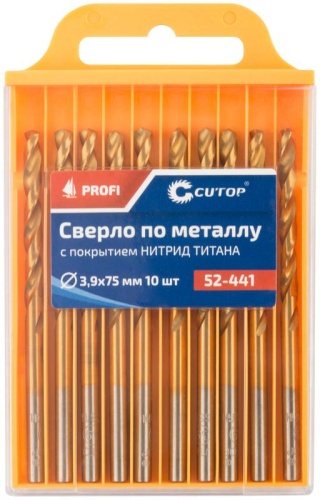 Сверло по металлу Cutop Profi с титановым покрытием, 3.9х75 мм (10 шт) | код 52-441 | FIT фото 3