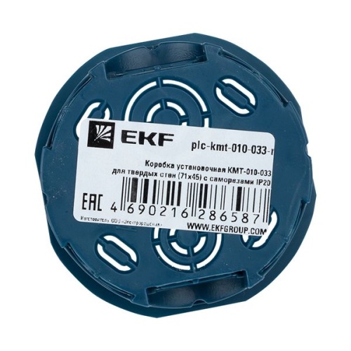 Коробка установочная КМТ-010-033 для твердых стен (71х45) с саморезами IP20 розничный стикер PROxima | код plc-kmt-010-033-r | EKF фото 5