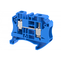 Клемма проходная винтовая 10 мм2, на 2 подключения, синяя TQ10-BLUE | код 1205010001 | Elmex