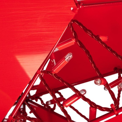 Фигура светодиодная Звезда 100 см, 200 светодиодов, с трубой и подвесом, свечение красное | код 514-274 | Neon-Night фото 4