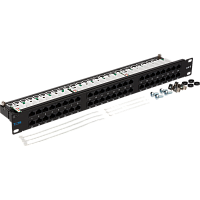 Патч-панель TWT 48 портов, UTP, кат.6, 1U | код TWT-PP48/1U-U6 | TWT